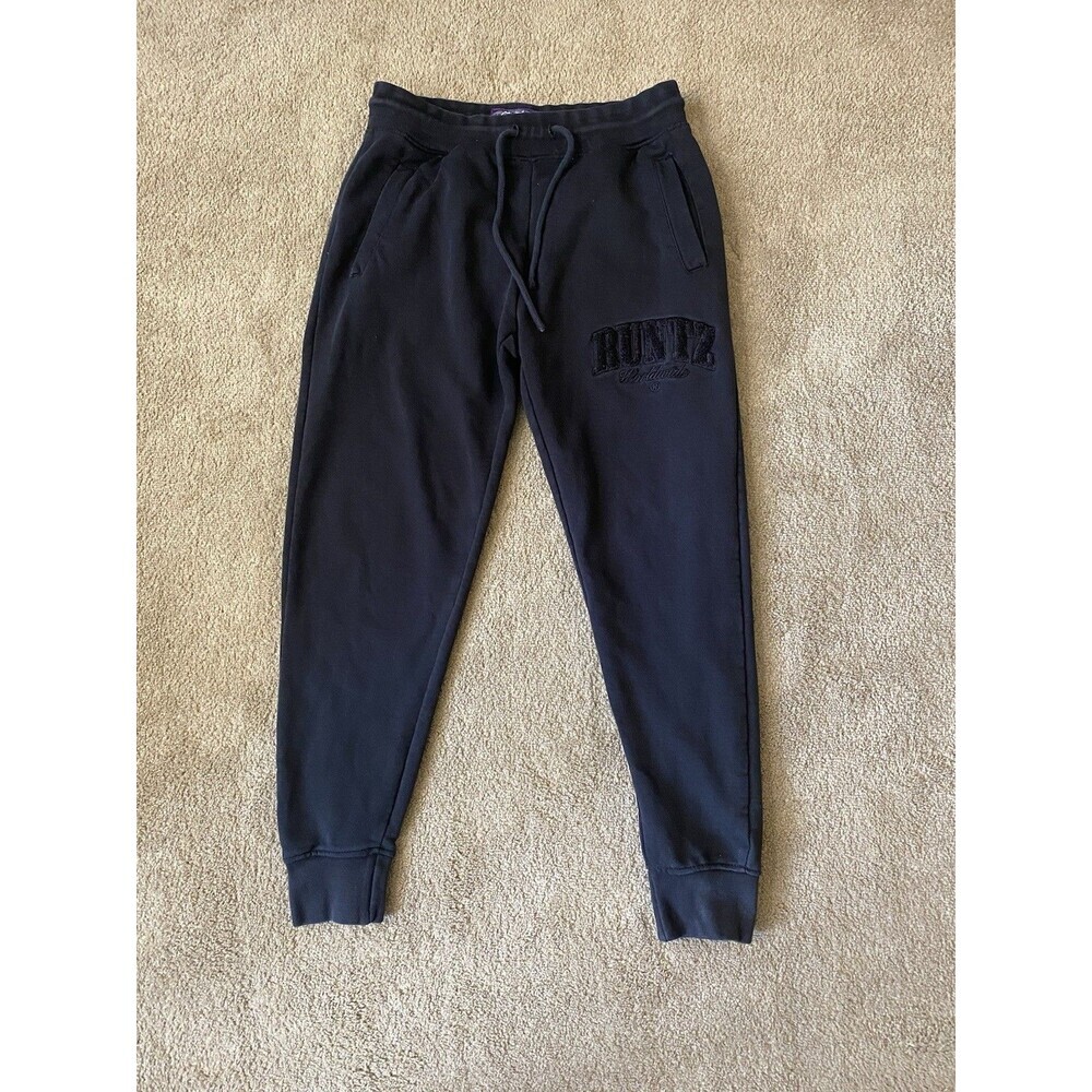 Runtz Worldwide Black Sweatpants with Logo Classic Streetwear Jogger Mens Size S